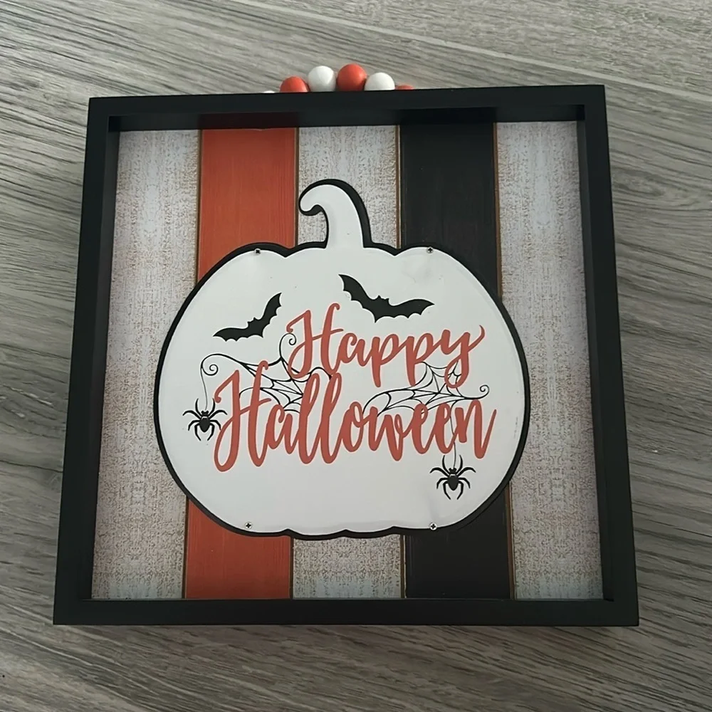 Happy Halloween wooden wall art sign